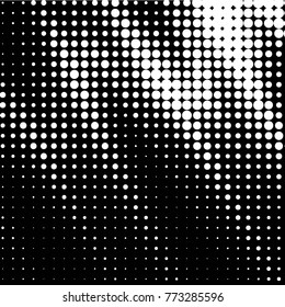 Spotted black and white grunge vector line background. Abstract halftone illustration background. Grunge grid polka dot background pattern
