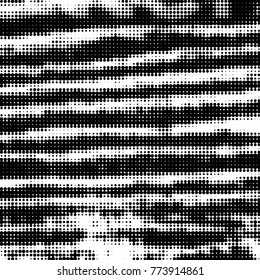 Spotted black and white grunge vector line background. Abstract halftone illustration background. Grunge grid polka dot background pattern
