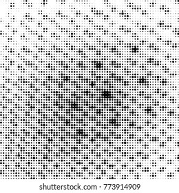 Spotted black and white grunge vector line background. Abstract halftone illustration background. Grunge grid polka dot background pattern
