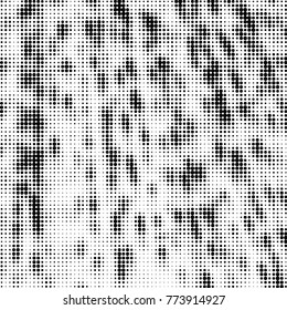 Spotted black and white grunge vector line background. Abstract halftone illustration background. Grunge grid polka dot background pattern
