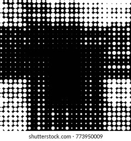Spotted black and white grunge vector line background. Abstract halftone illustration background. Grunge grid polka dot background pattern
