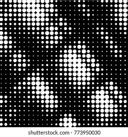 Spotted black and white grunge vector line background. Abstract halftone illustration background. Grunge grid polka dot background pattern
