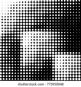 Spotted black and white grunge vector line background. Abstract halftone illustration background. Grunge grid polka dot background pattern
