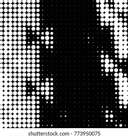 Spotted black and white grunge vector line background. Abstract halftone illustration background. Grunge grid polka dot background pattern
