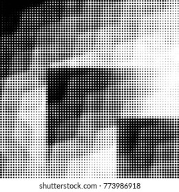Spotted black and white grunge vector line background. Abstract halftone illustration background. Grunge grid polka dot background pattern
