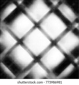 Spotted black and white grunge vector line background. Abstract halftone illustration background. Grunge grid polka dot background pattern
