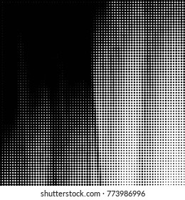 Spotted black and white grunge vector line background. Abstract halftone illustration background. Grunge grid polka dot background pattern

