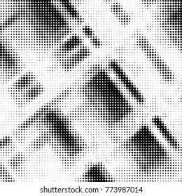 Spotted black and white grunge vector line background. Abstract halftone illustration background. Grunge grid polka dot background pattern
