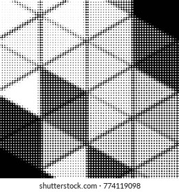 Spotted black and white grunge vector line background. Abstract halftone illustration background. Grunge grid polka dot background pattern
