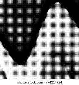 Spotted black and white grunge vector line background. Abstract halftone illustration background. Grunge grid polka dot background pattern
