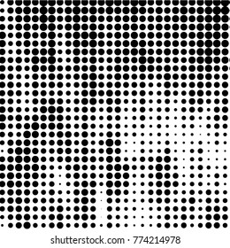 Spotted black and white grunge vector line background. Abstract halftone illustration background. Grunge grid polka dot background pattern
