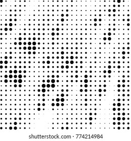 Spotted black and white grunge vector line background. Abstract halftone illustration background. Grunge grid polka dot background pattern
