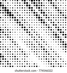 Spotted black and white grunge vector line background. Abstract halftone illustration background. Grunge grid polka dot background pattern

