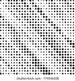 Spotted black and white grunge vector line background. Abstract halftone illustration background. Grunge grid polka dot background pattern
