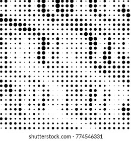 Spotted black and white grunge vector line background. Abstract halftone illustration background. Grunge grid polka dot background pattern
