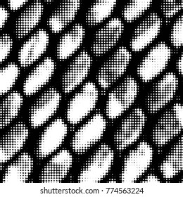 Spotted black and white grunge vector line background. Abstract halftone illustration background. Grunge grid polka dot background pattern
