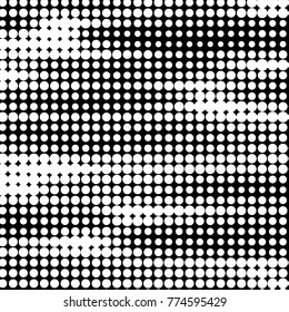 Spotted black and white grunge vector line background. Abstract halftone illustration background. Grunge grid polka dot background pattern
