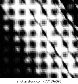 Spotted black and white grunge vector line background. Abstract halftone illustration background. Grunge grid polka dot background pattern
