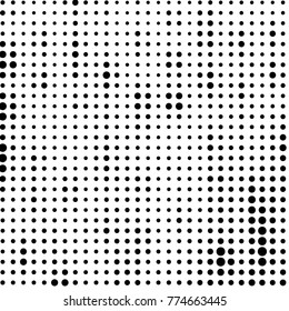 Spotted black and white grunge vector line background. Abstract halftone illustration background. Grunge grid dot background pattern

