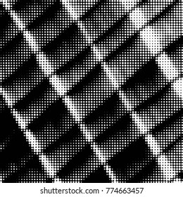 Spotted black and white grunge vector line background. Abstract halftone illustration background. Grunge grid dot background pattern
