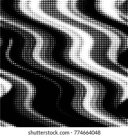 Spotted black and white grunge vector line background. Abstract halftone illustration background. Grunge grid dot background pattern
