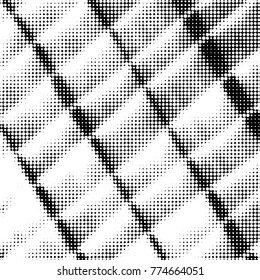 Spotted black and white grunge vector line background. Abstract halftone illustration background. Grunge grid polka dot background pattern
