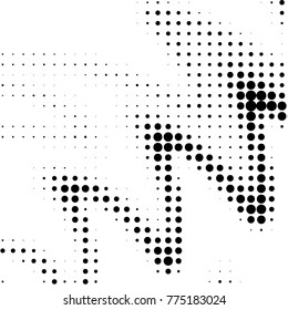 Spotted black and white grunge vector line background. Abstract halftone illustration background. Grunge grid polka dot background pattern
