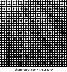 Spotted black and white grunge vector line background. Abstract halftone illustration background. Grunge grid polka dot background pattern
