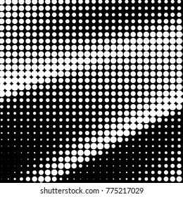 Spotted black and white grunge vector line background. Abstract halftone illustration background. Grunge grid polka dot background pattern

