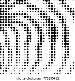 Spotted black and white grunge vector line background. Abstract halftone illustration background. Grunge grid polka dot background pattern
