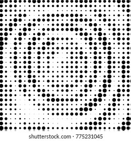 Spotted black and white grunge vector line background. Abstract halftone illustration background. Grunge grid polka dot background pattern
