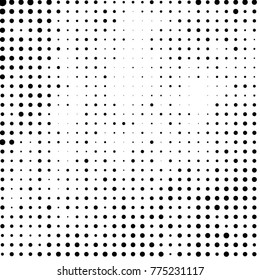 Spotted black and white grunge vector line background. Abstract halftone illustration background. Grunge grid polka dot background pattern
