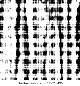 Spotted black and white grunge vector line background. Abstract halftone illustration background. Grunge grid polka dot background pattern
