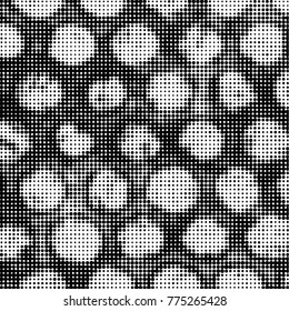 Spotted black and white grunge vector line background. Abstract halftone illustration background. Grunge grid polka dot background pattern
