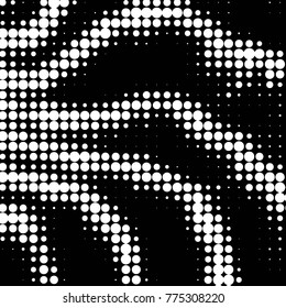 Spotted black and white grunge vector line background. Abstract halftone illustration background. Grunge grid polka dot background pattern
