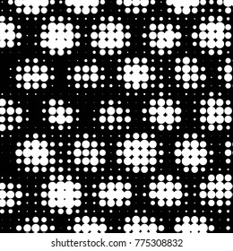 Spotted black and white grunge vector line background. Abstract halftone illustration background. Grunge grid polka dot background pattern
