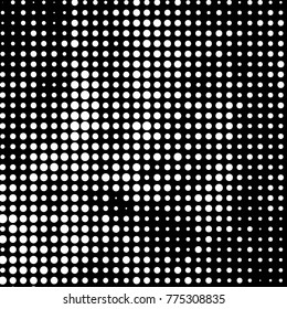Spotted black and white grunge vector line background. Abstract halftone illustration background. Grunge grid polka dot background pattern
