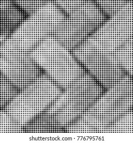 Spotted black and white grunge vector line background. Abstract halftone illustration background. Grunge grid polka dot background pattern

