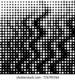 Spotted black and white grunge vector line background. Abstract halftone illustration background. Grunge grid polka dot background pattern
