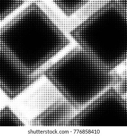Spotted black and white grunge vector line background. Abstract halftone illustration background. Grunge grid polka dot background pattern
