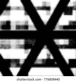 Spotted black and white grunge vector line background. Abstract halftone illustration background. Grunge grid polka dot background pattern
