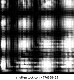 Spotted black and white grunge vector line background. Abstract halftone illustration background. Grunge grid polka dot background pattern
