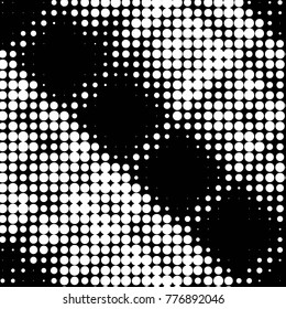 Spotted black and white grunge vector line background. Abstract halftone illustration background. Grunge grid polka dot background pattern
