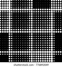 Spotted black and white grunge vector line background. Abstract halftone illustration background. Grunge grid polka dot background pattern
