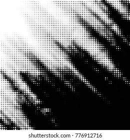 Spotted black and white grunge vector line background. Abstract halftone illustration background. Grunge grid polka dot background pattern
