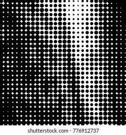Spotted black and white grunge vector line background. Abstract halftone illustration background. Grunge grid polka dot background pattern
