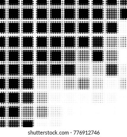 Spotted black and white grunge vector line background. Abstract halftone illustration background. Grunge grid polka dot background pattern

