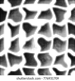 Spotted black and white grunge vector line background. Abstract halftone illustration background. Grunge grid polka dot background pattern
