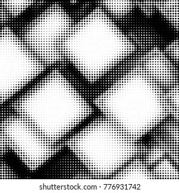 Spotted black and white grunge vector line background. Abstract halftone illustration background. Grunge grid polka dot background pattern
