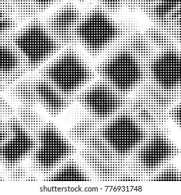 Spotted black and white grunge vector line background. Abstract halftone illustration background. Grunge grid polka dot background pattern
